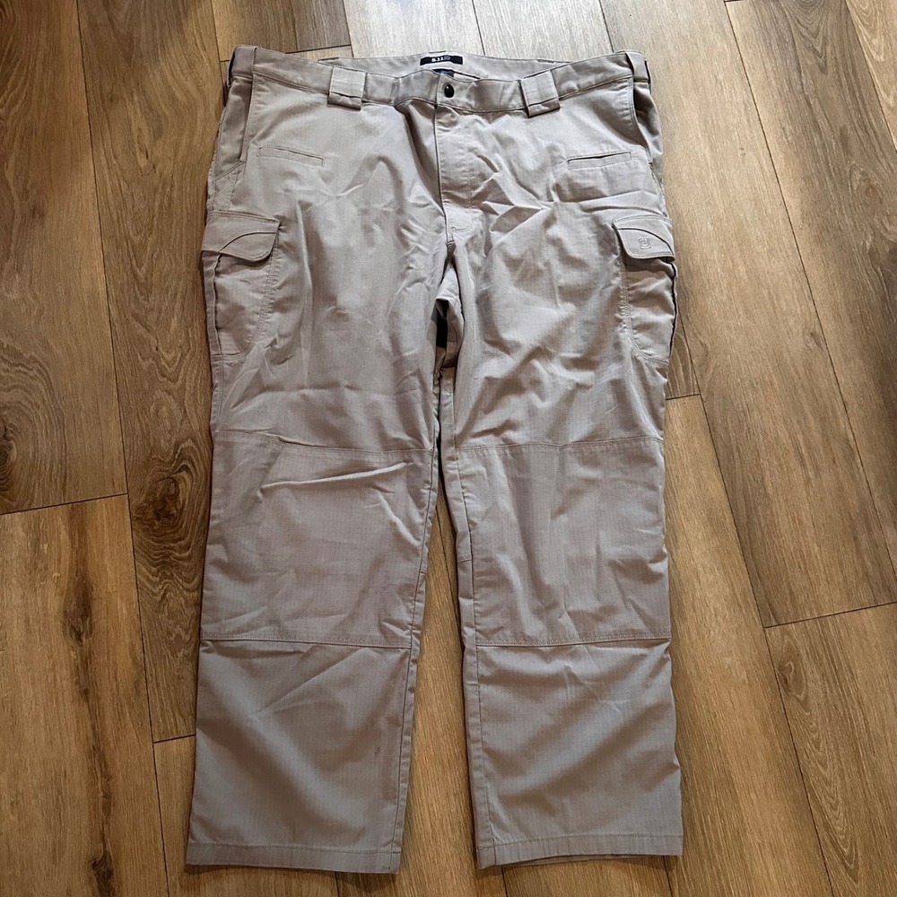 5.11 Tactical Mens Ripstop Cargo Pants Tan Khaki Multi-Pocket Utility Size 50x31